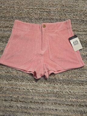 Reef High-Waist Pink Corduroy Shorts